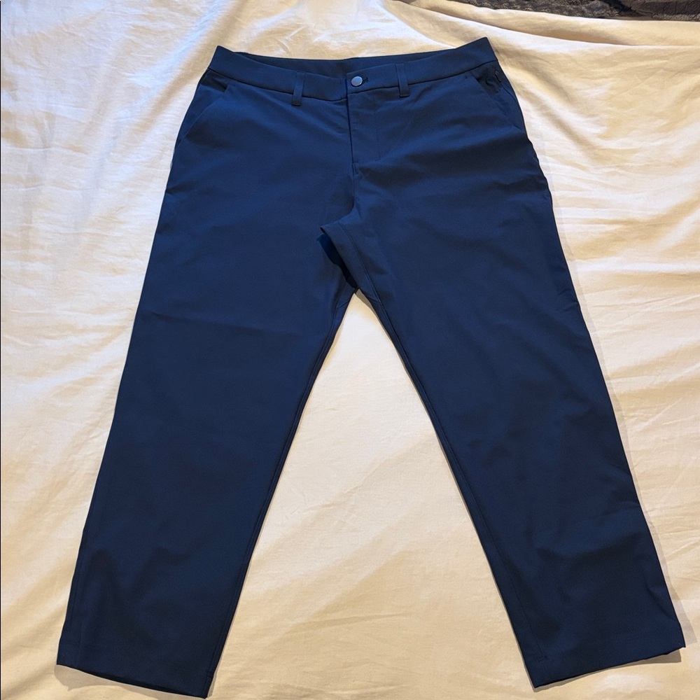 Lululemon ABC Classic Fit Pants Trouser Warpstreme Navy LM5AR1S Mens Sz 33 x 26